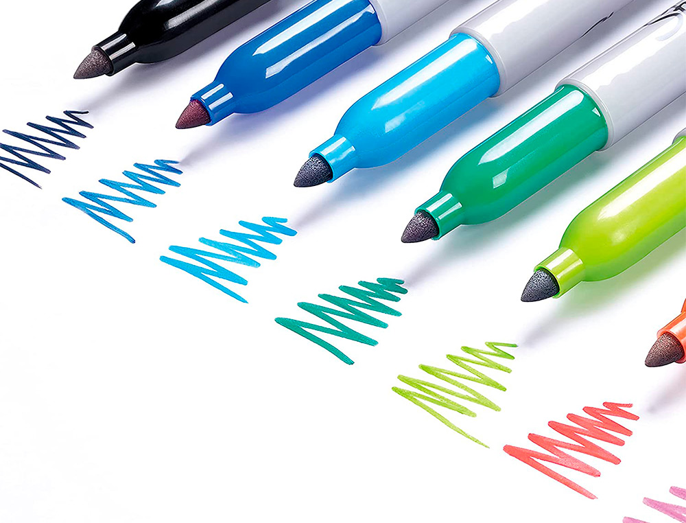 MARQUEUR PERMANENT SHARPIE POINTE FINE BLISTER FLAMINGO  24 COLORIS