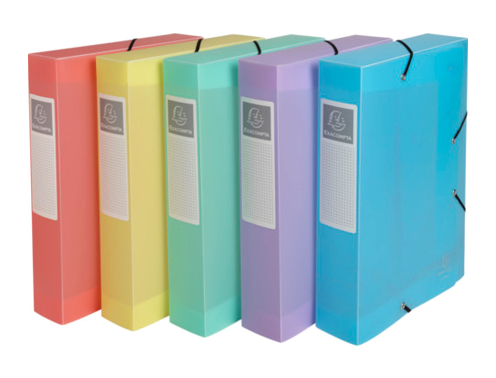 BOITE DE CLASSEMENT EXACOMPTA GAMME CHROMALINE PASTEL POLYPROPYLENE A4 240X320MM DOS 60MM.
