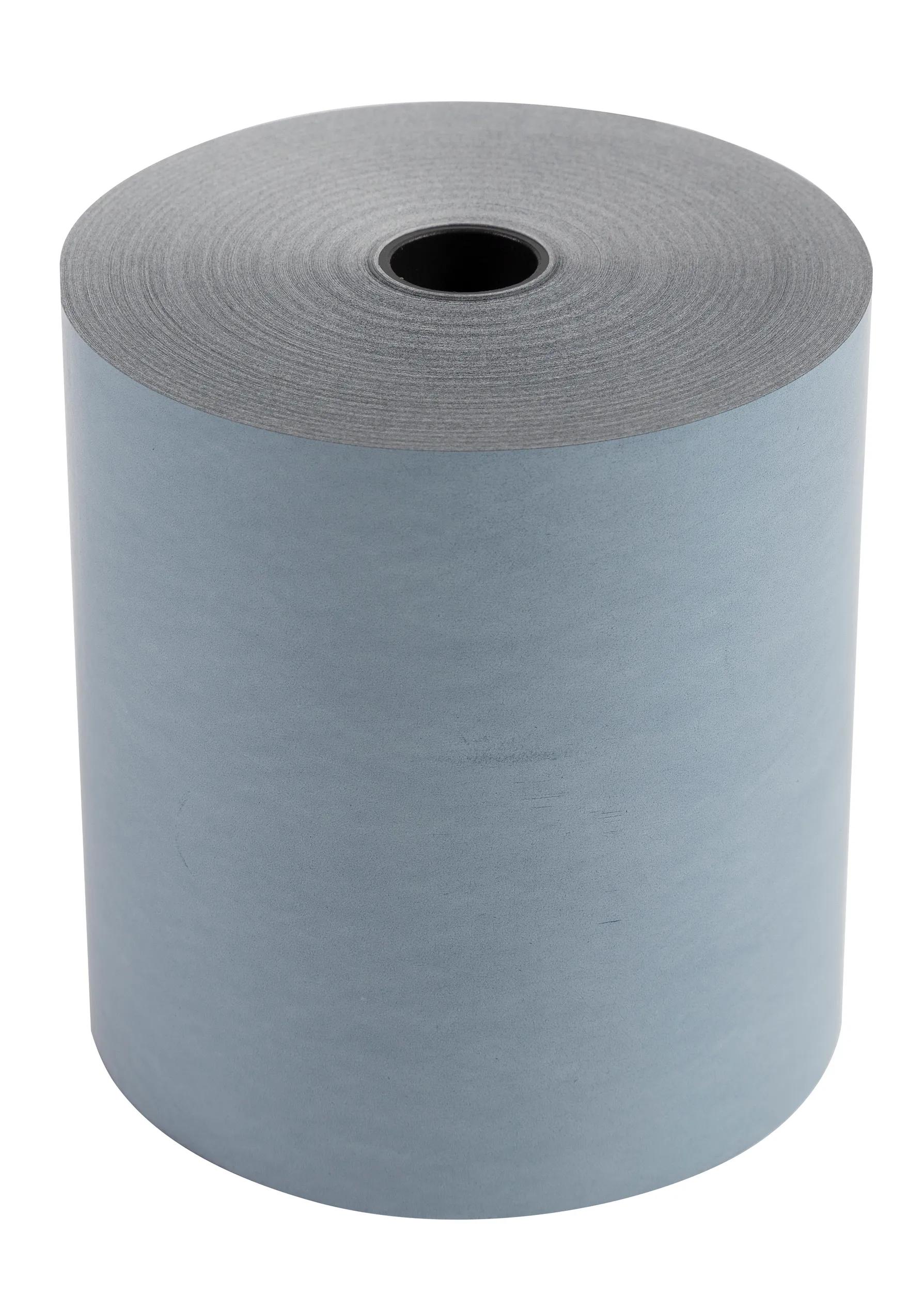 BOBINE THERMIQUE EXACOMPTA EXABLUE 80X80MM LONG. 76M 52G/M2 IMPRESSION VERSO TRES LONGUE CONSERVATION PAQUET 10 UNITES