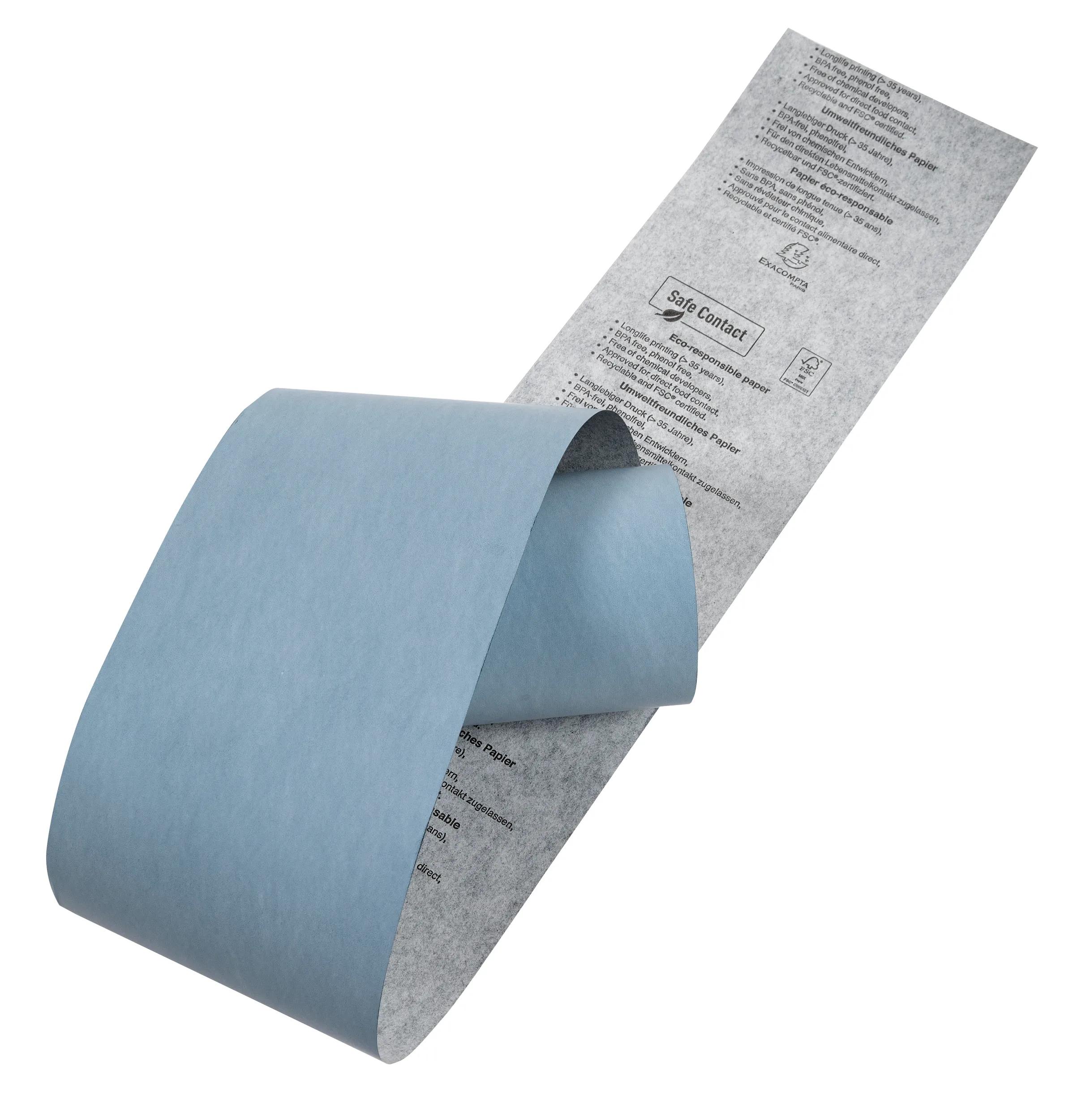 BOBINE THERMIQUE EXACOMPTA EXABLUE 80X80MM LONG. 76M 52G/M2 IMPRESSION VERSO TRES LONGUE CONSERVATION PAQUET 10 UNITES