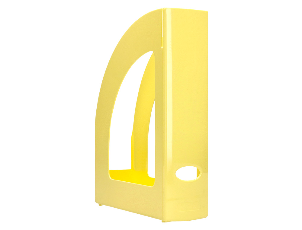 PORTE-REVUES Q-CONNECT PLASTIQUE 320X250X80MM        COLORIS JAUNE PASTEL