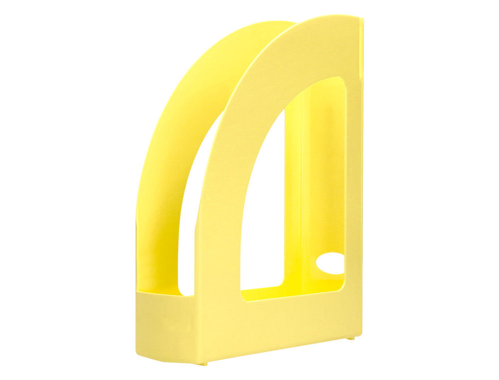 PORTE-REVUES Q-CONNECT PLASTIQUE 320X250X80MM        COLORIS JAUNE PASTEL