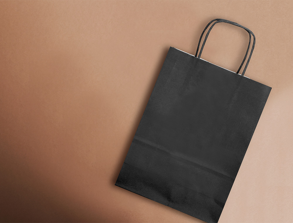 SAC PAPIER Q-CONNECT CELLULOSE S ANSE TORSADEE 240X320X10MM COLORIS NOIR