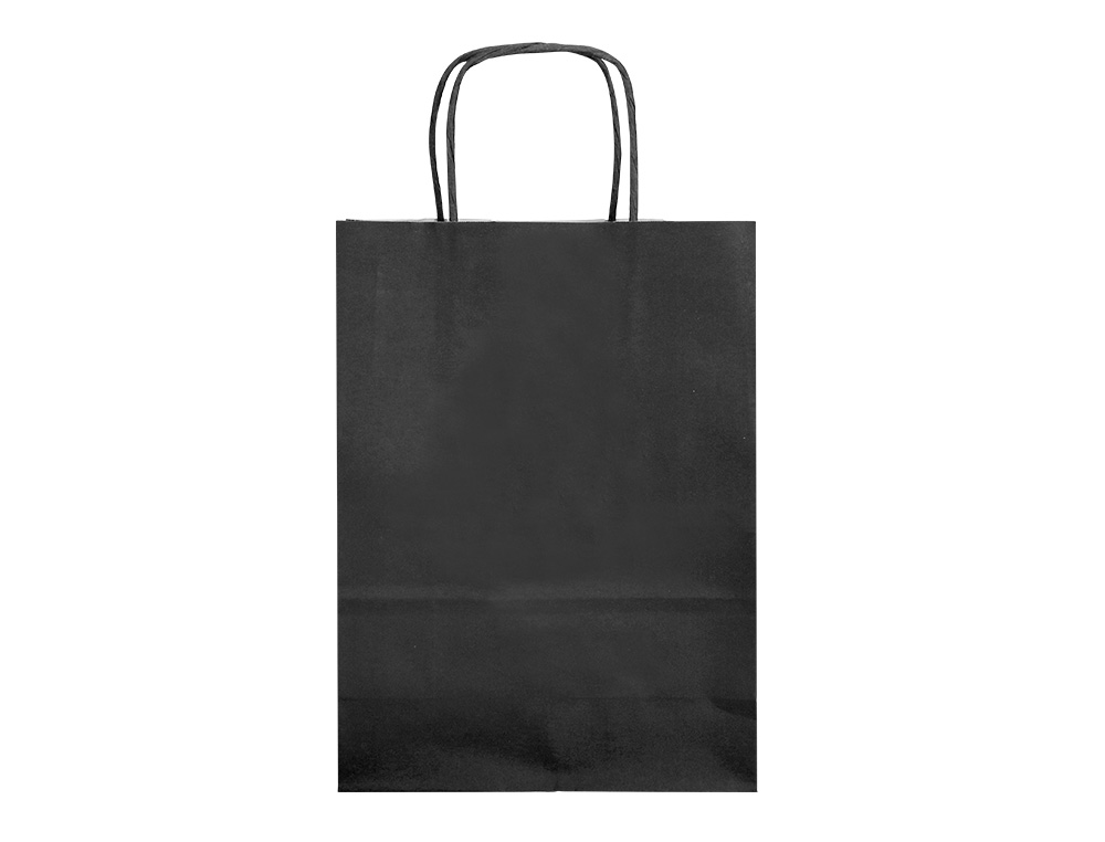 SAC PAPIER Q-CONNECT CELLULOSE S ANSE TORSADEE 240X320X10MM COLORIS NOIR