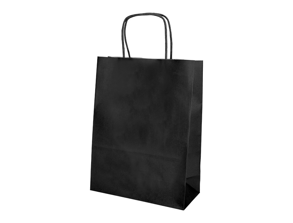 SAC PAPIER Q-CONNECT CELLULOSE S ANSE TORSADEE 240X320X10MM COLORIS NOIR