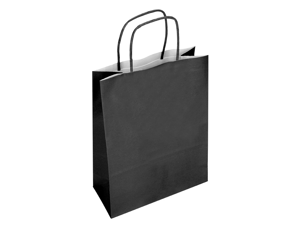 SAC PAPIER Q-CONNECT CELLULOSE S ANSE TORSADEE 240X320X10MM COLORIS NOIR