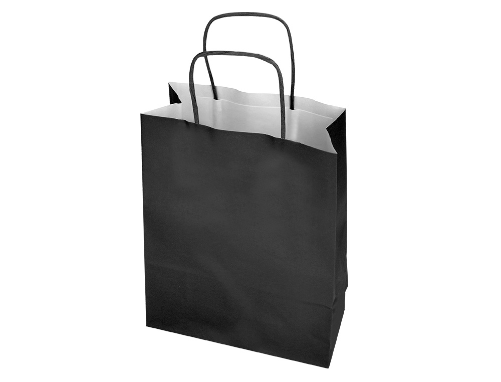 SAC PAPIER Q-CONNECT CELLULOSE S ANSE TORSADEE 240X320X10MM COLORIS NOIR