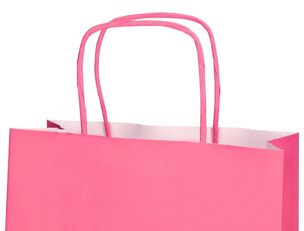 SAC PAPIER Q-CONNECT CELLULOSE S ANSE TORSADEE     240X320X10MM COLORIS ROSE