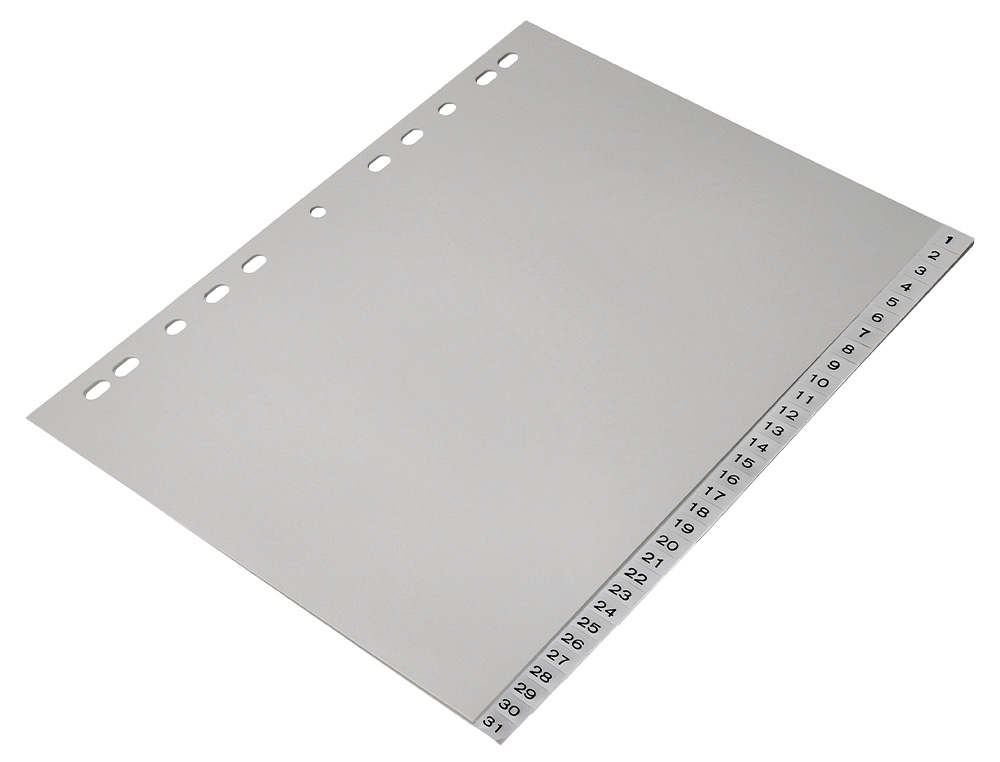 INTERCALAIRE Q-CONNECT NUMERIQUE 1-31 PLASTIQUE 31   POSITIONS A4 INDICE           MULTIPERFORE