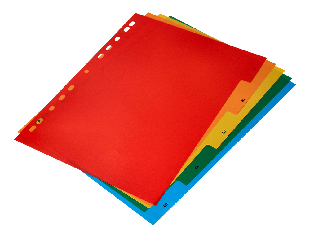 INTERCALAIRE Q-CONNECT PLASTIQUE 5 POSITIONS A4      INDICE MULTIPERFORE