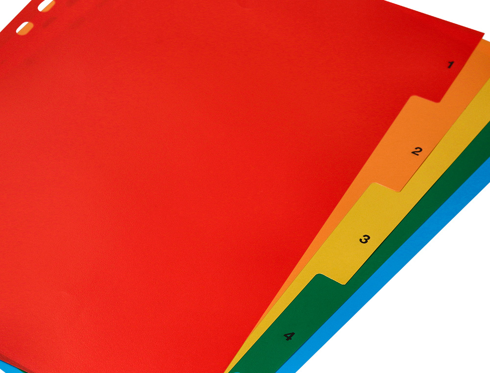 INTERCALAIRE Q-CONNECT PLASTIQUE 5 POSITIONS A4      INDICE MULTIPERFORE