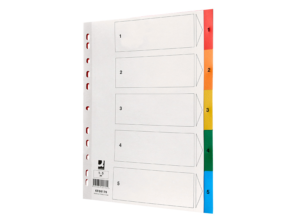 INTERCALAIRE Q-CONNECT PLASTIQUE 5 POSITIONS A4      INDICE MULTIPERFORE