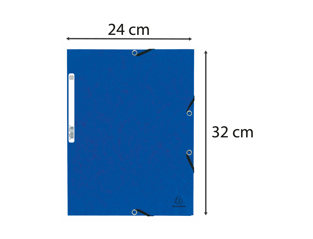 CHEMISE EXACOMPTA 3 RABATS CARTE LUSTREE 355GR A4 FERMETURE ELASTIQUE ETIQUETTE COLORIS BLEU LOT 10 UNITES