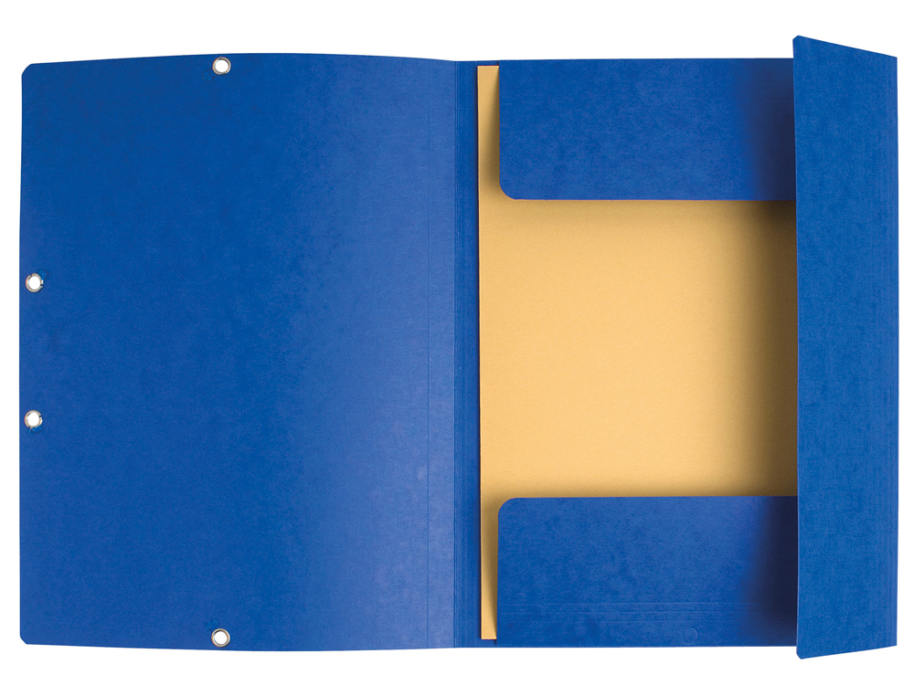 CHEMISE EXACOMPTA 3 RABATS CARTE LUSTREE 355GR A4 FERMETURE ELASTIQUE ETIQUETTE COLORIS BLEU LOT 10 UNITES