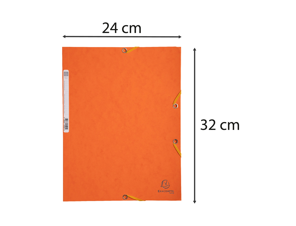 CHEMISE EXACOMPTA 3 RABATS CARTE LUSTREE 355GR A4        FERMETURE ELASTIQUE ETIQUETTE COLORIS ORANGE LOT 10 UNITES