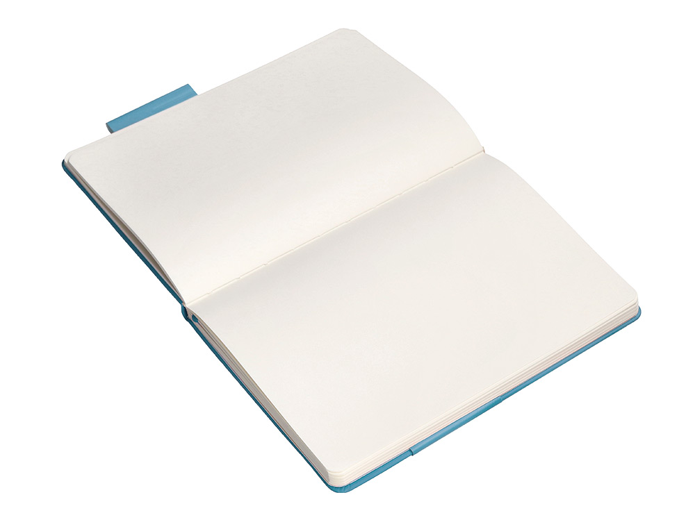 CARNET FERMETURE ELASTIQUE ANTARTIK NOTES COUVERTURE RIGIDE A5 PAPIER UNI IVOIRE 100 FEUILLES 80GR FSC BLEU CIEL