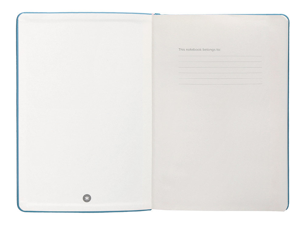 CARNET FERMETURE ELASTIQUE ANTARTIK NOTES COUVERTURE RIGIDE A5 PAPIER UNI IVOIRE 100 FEUILLES 80GR FSC BLEU CIEL