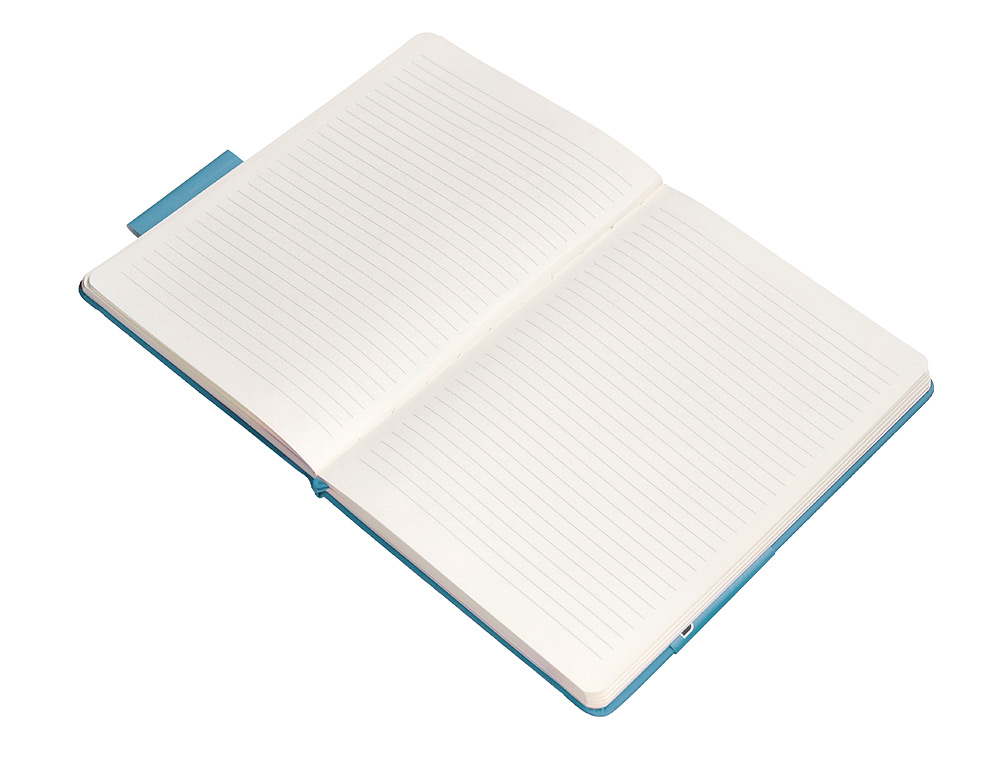 CARNET FERMETURE ELASTIQUE ANTARTIK NOTES COUVERTURE RIGIDE A5 LIGNE 100 FEUILLES 80GR FSC COLORIS BLEU CIEL