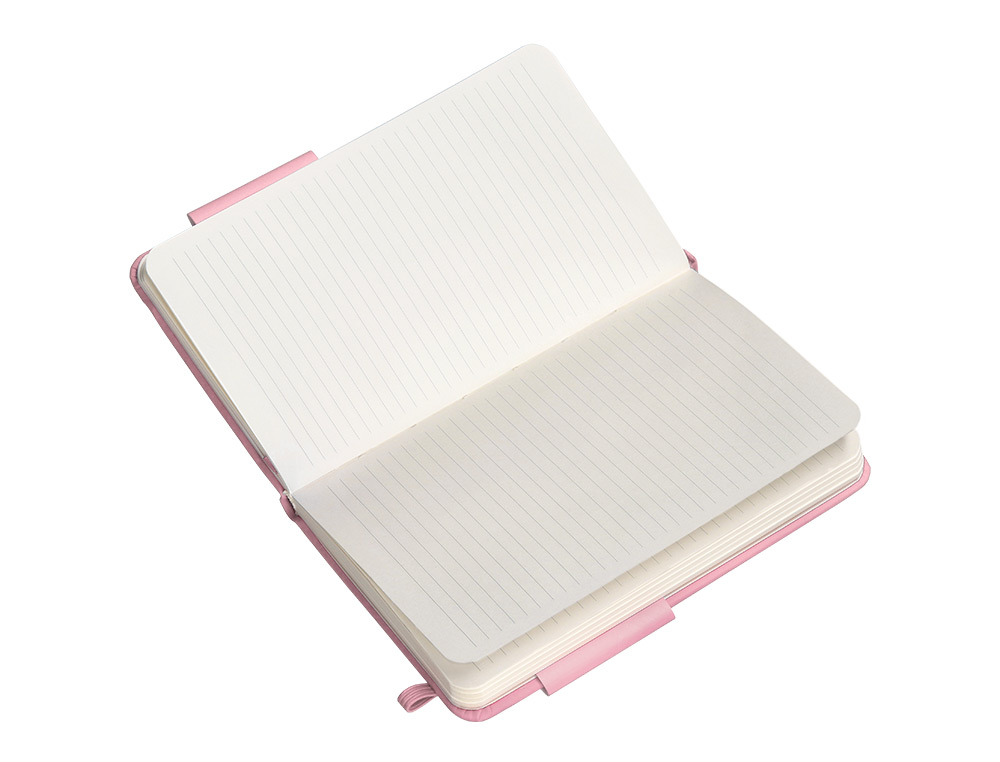 CARNET FERMETURE ELASTIQUE ANTARTIK NOTES COUVERTURE     RIGIDE A6 LIGNE 100 FEUILLES  80GR FSC COLORIS ROSE PASTEL
