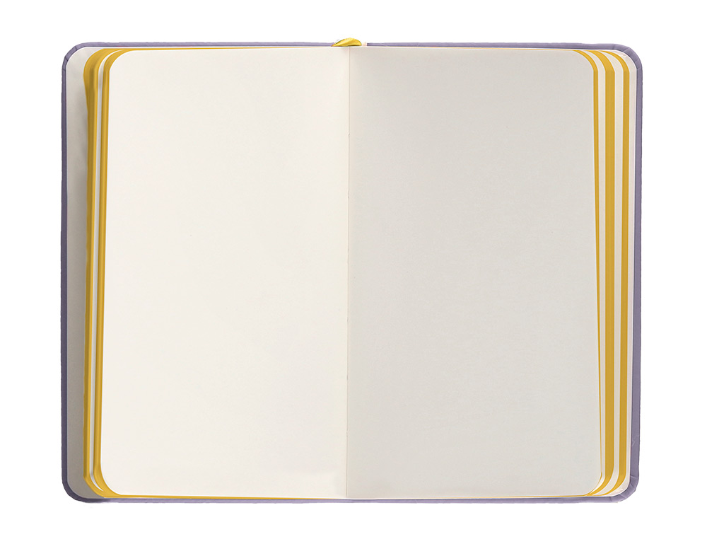 CARNET FERMETURE ELASTIQUE JAUNE ANTARTIK NOTES COUVERTURE RIGIDE A6 PAPIER UNI IVOIRE 100 FEUILLES 80GR FSC LILAS