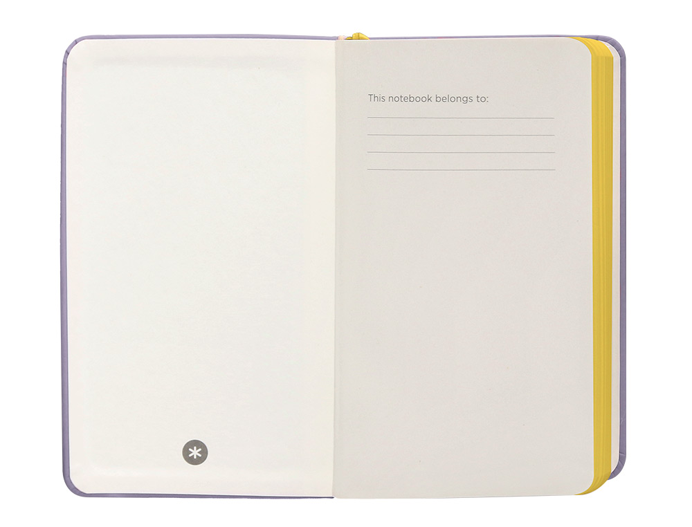 CARNET FERMETURE ELASTIQUE JAUNE ANTARTIK NOTES COUVERTURE RIGIDE A6 PAPIER UNI IVOIRE 100 FEUILLES 80GR FSC LILAS