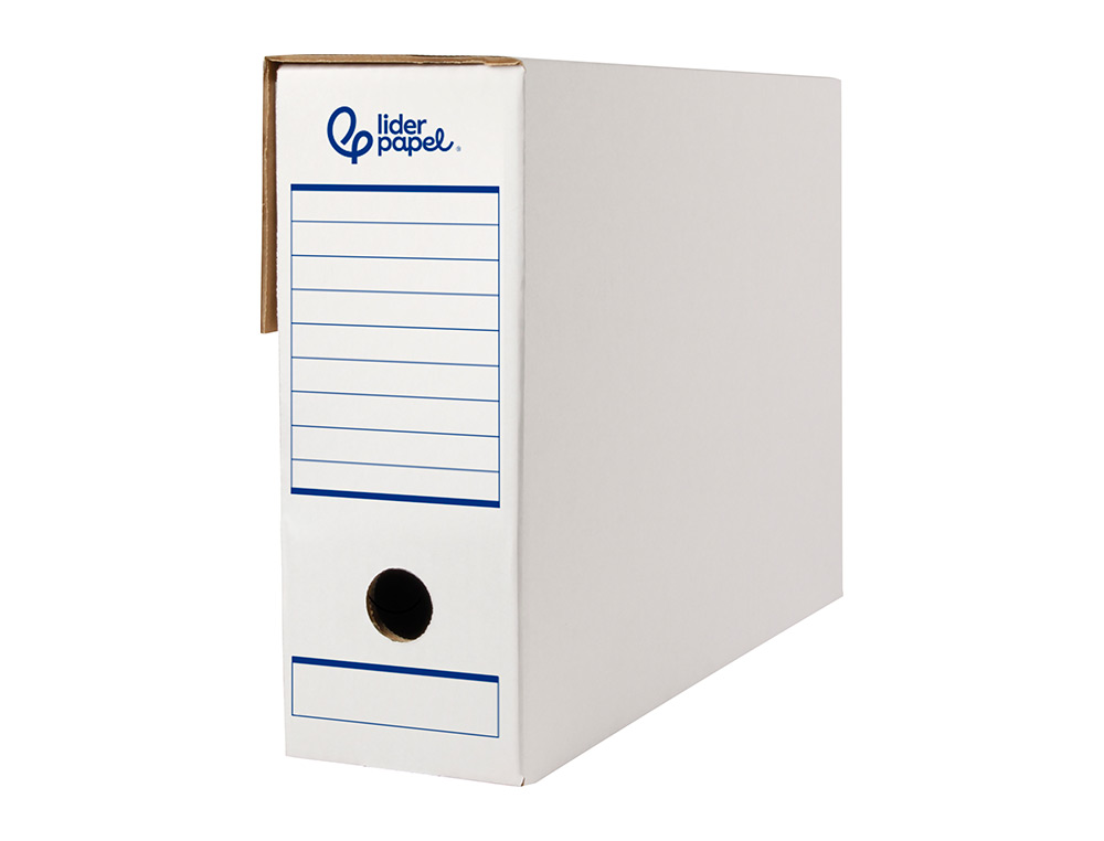 BOITE A ARCHIVES LIDERPAPEL CARTON RECYCLE DIN A4 325G/M2 DOS 100MM 360X100X255MM       COLORIS BLANC