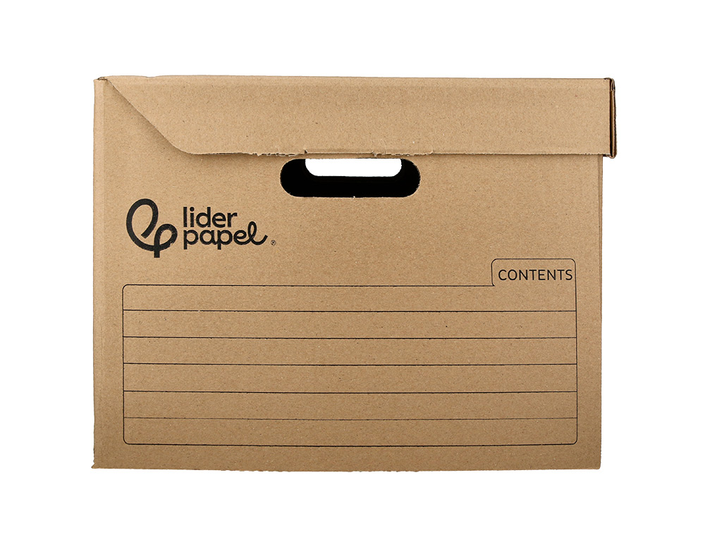 CONTAINER A ARCHIVES LIDERPAPEL CARTON MONTAGE AUTOMATIQUE POUR 3 BOITES FORMAT A4+ / 3 CLASSEURS A-Z 387X333X260MM