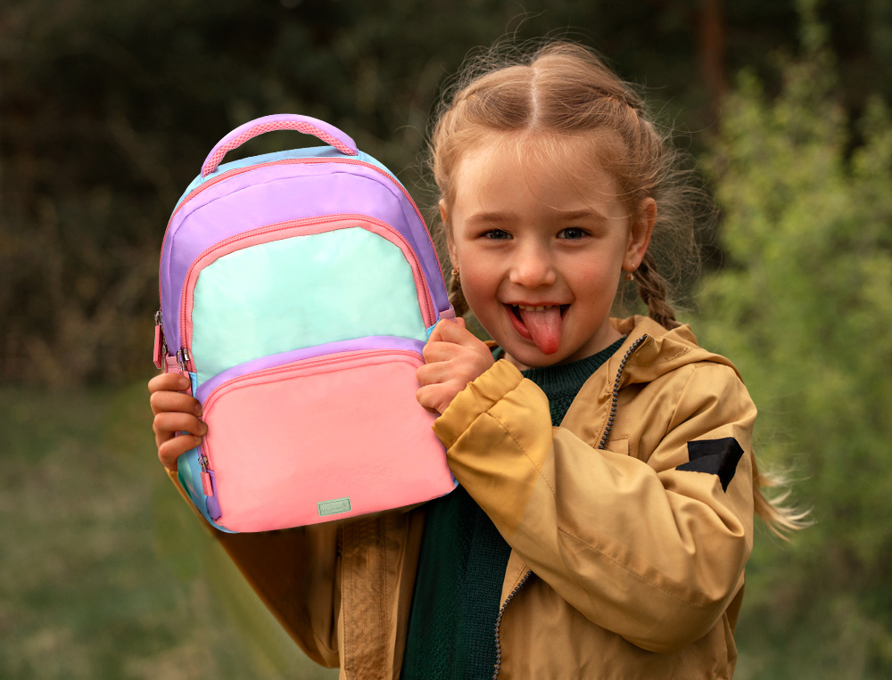 SAC A DOS LIDERPAPEL SCOLAIRE MULTIPOCHES ET MULTICOULEURS  PASTEL 35X11X27CM