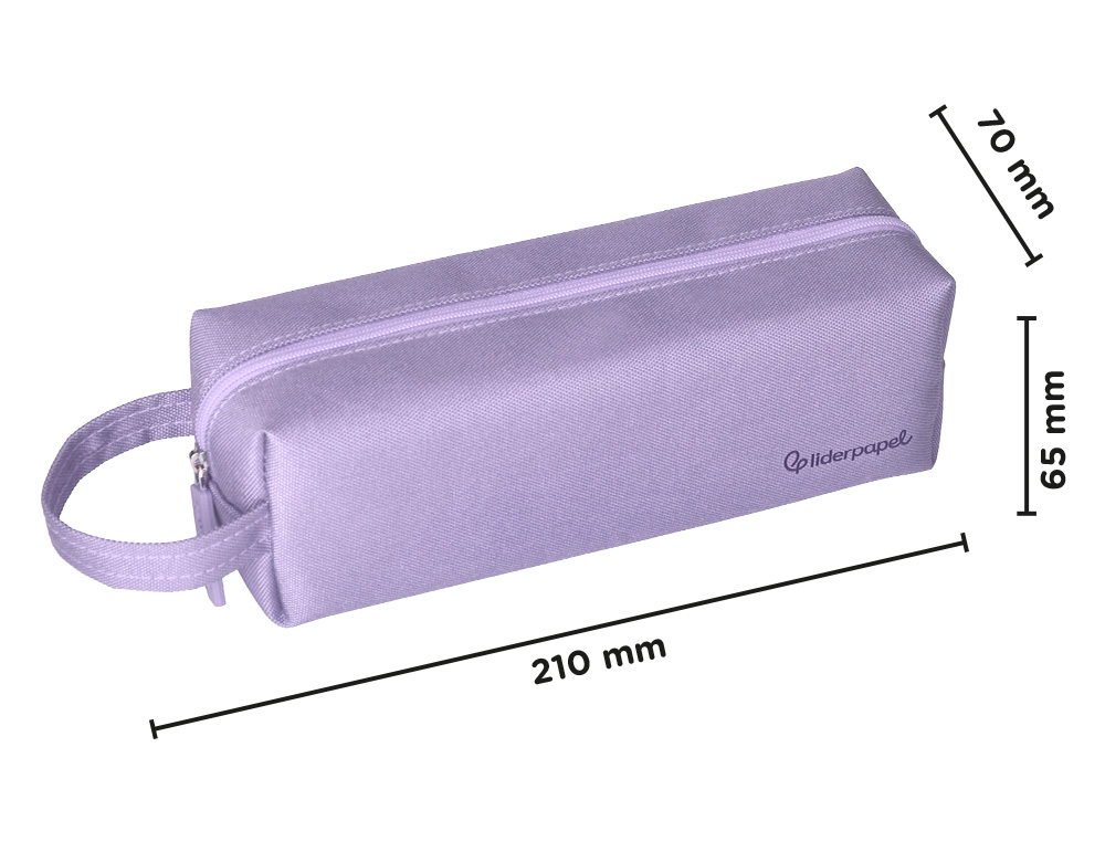 FOURRE-TOUT LIDERPAPEL 1 COMPARTIMENT AVEC ANSE 21X7CM COLORIS LILAS