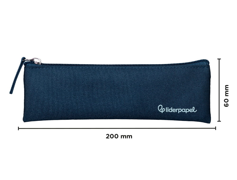 FOURRE-TOUT LIDERPAPEL PLAT MINCE 1 COMPARTIMENT 20X6CM COLORIS BLEU MARINE