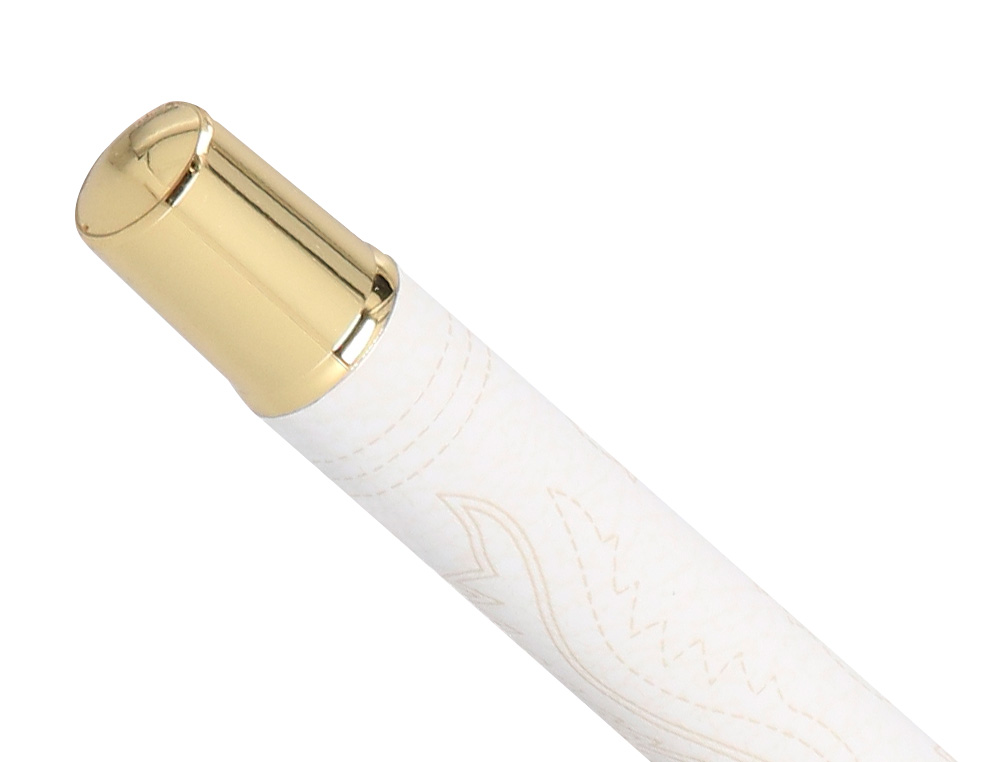 STYLO-BILLE BELIUS WILD WEST ALUMINIUM ENCRE NOIRE         ATTRIBUTS DORES COLORIS CREME COFFRET DESIGN