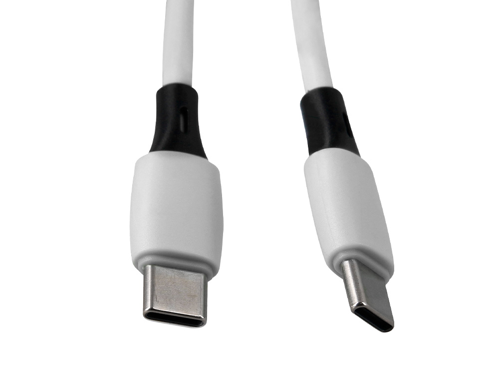 CABLE Q-CONNECT USB-C VERS USB-C PVC LONGUEUR 1M COLORIS BLANC