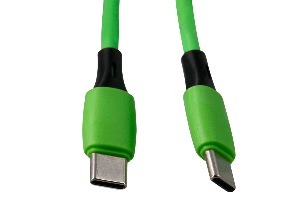 CABLE Q-CONNECT USB-C VERS USB-C PVC LONGUEUR 2M COLORIS VERT