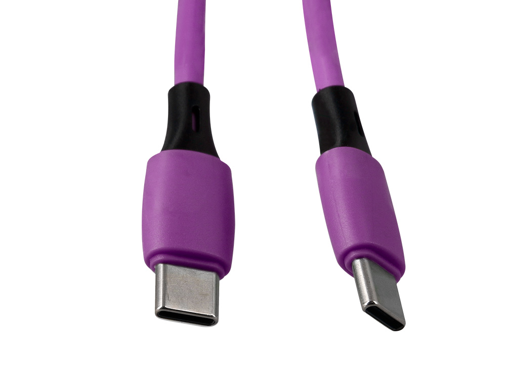 CABLE Q-CONNECT USB-C VERS USB-C PVC LONGUEUR 1M COLORIS VIOLET