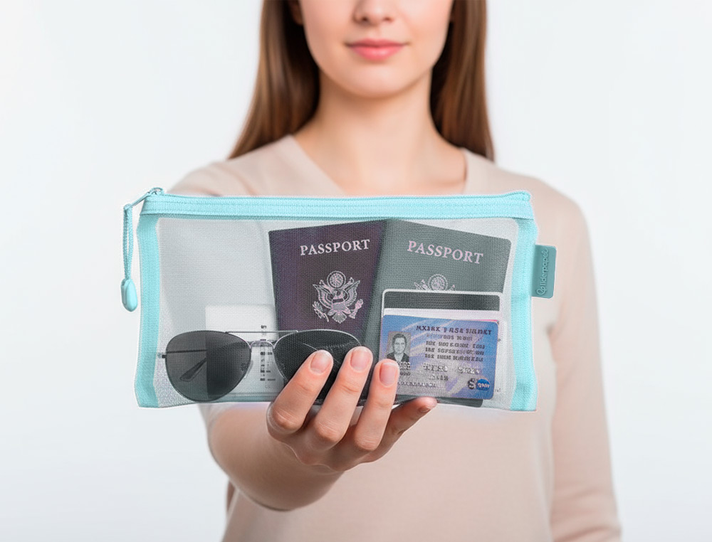 POCHETTE ZIP LIDERPAPEL MULTIUSAGE FORMAT TICKET      230X115MM FERMETURE ECLAIR    POLYESTER TRANSPIRABLE