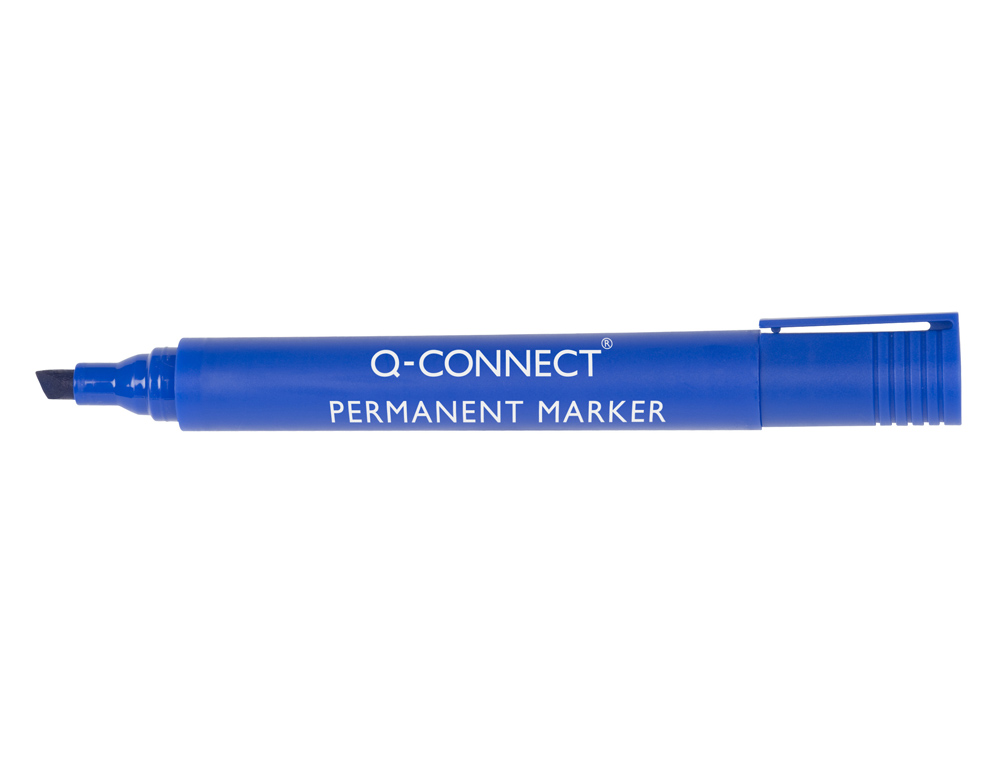 MARQUEUR Q-CONNECT PERMANENT POINTE BISEAUTE TRAC 5MM RSISTANTE CORPS PLASTIQUE COLORIS BLEU