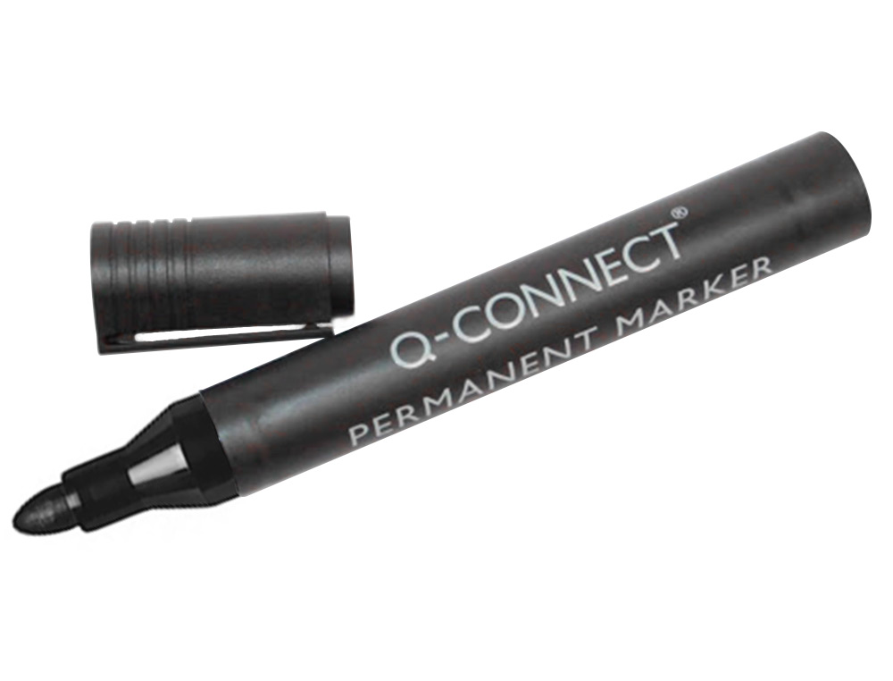 MARQUEUR Q-CONNECT PERMANENT POINTE OGIVE TRAC 3MM RSISTANTE CORPS PLASTIQUE COLORIS NOIR