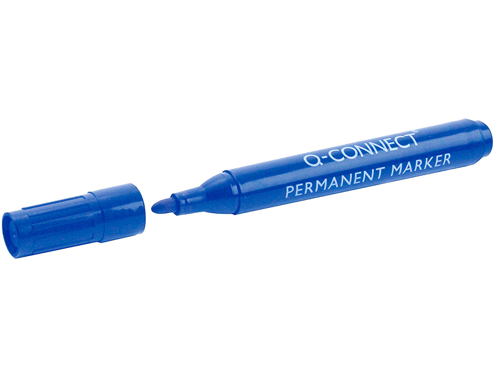 MARQUEUR Q-CONNECT PERMANENT POINTE OGIVE TRAC 3MM RSISTANTE CORPS PLASTIQUE COLORIS BLEU