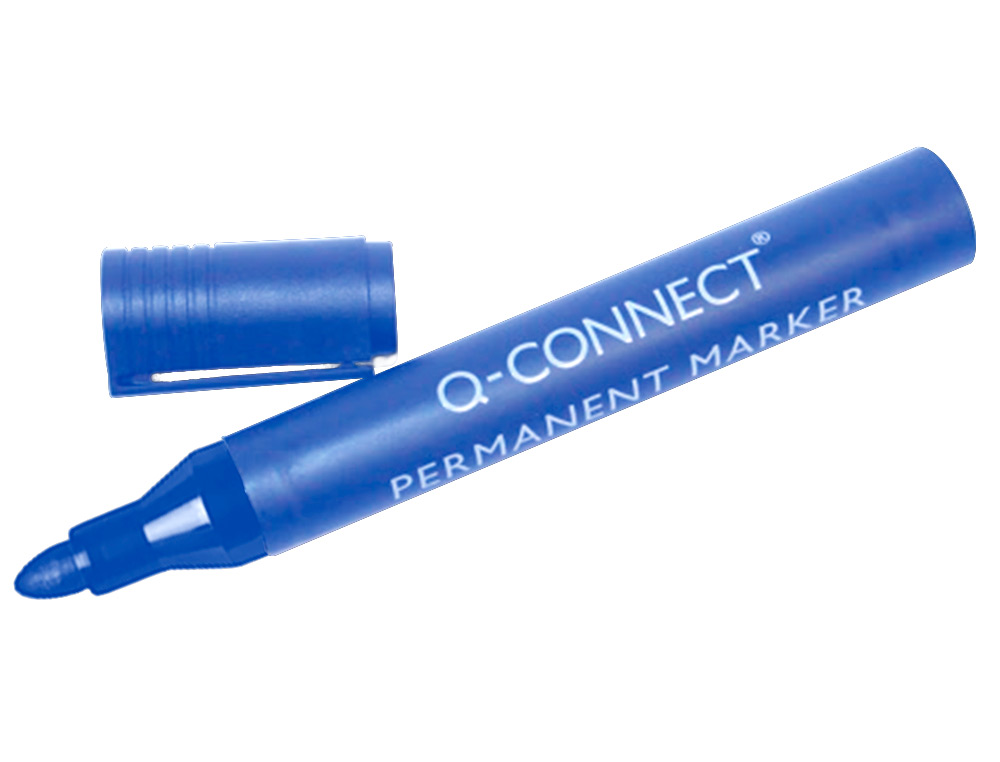 MARQUEUR Q-CONNECT PERMANENT POINTE OGIVE TRAC 3MM RSISTANTE CORPS PLASTIQUE COLORIS BLEU
