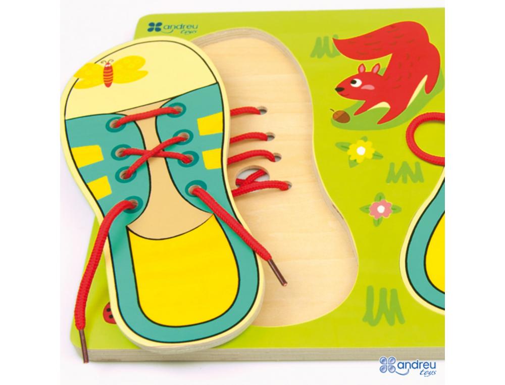 CHAUSSURES A NOUER ANDREU TOYS SUPPORT EN BOIS 30X22 CM