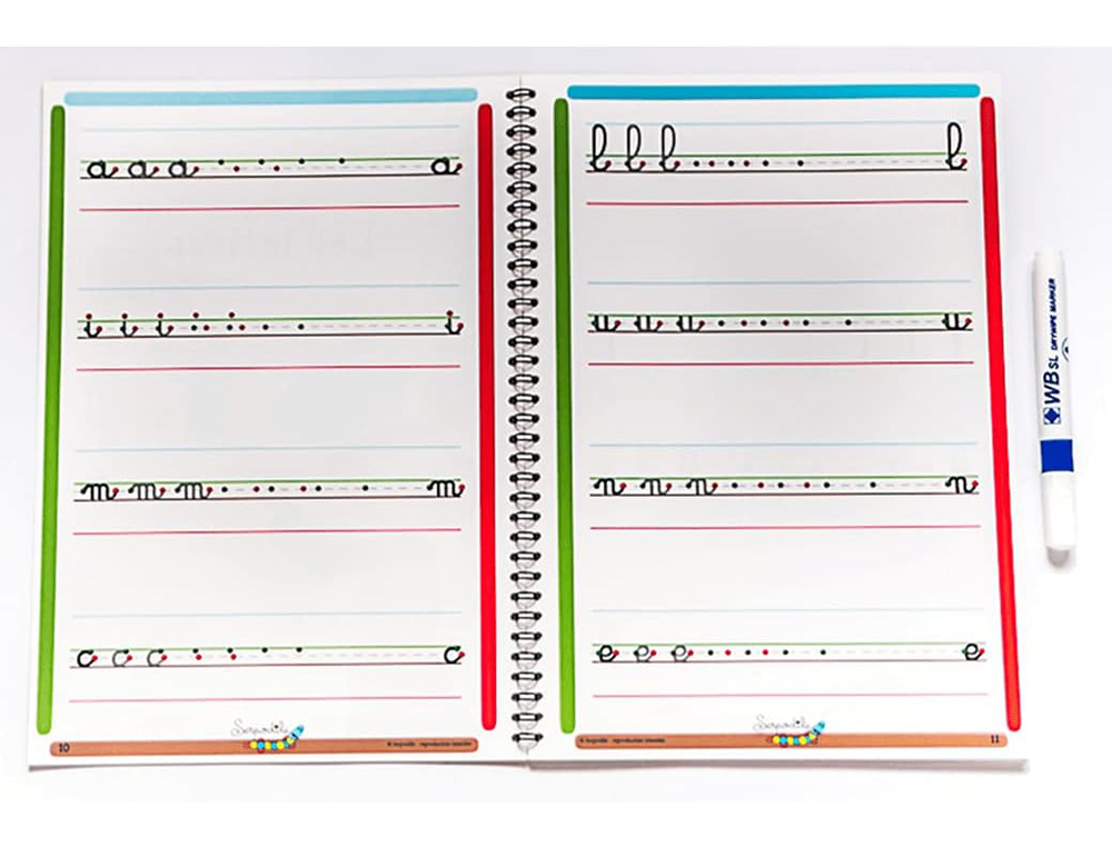CAHIER ENTRAINEMENT HAMELIN SERPODILE CAHIER D ECRITURE   CURSIVE DOUBLE LIGNE 7MM A4   44 PAGES AVEC STYLO