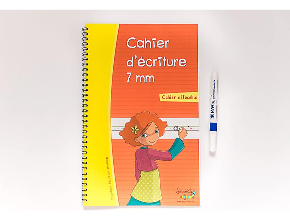 CAHIER ENTRAINEMENT HAMELIN SERPODILE CAHIER D ECRITURE   CURSIVE DOUBLE LIGNE 7MM A4   44 PAGES AVEC STYLO