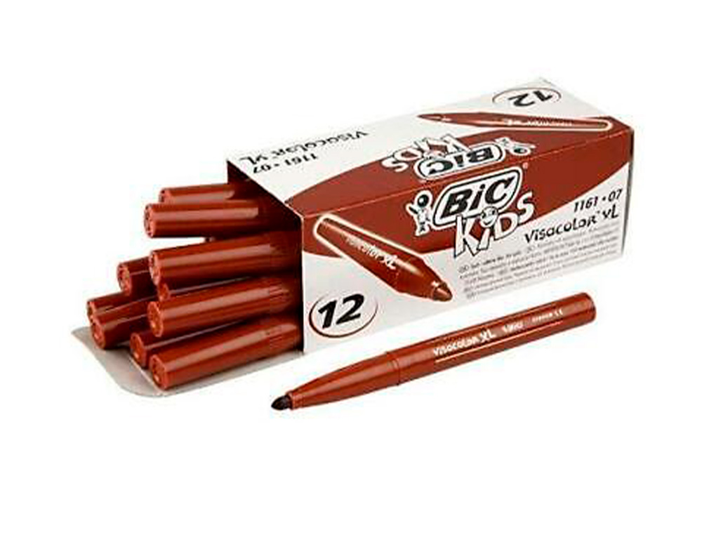 FEUTRE BIC KIDS VISACOLOR XL ENCRE LAVABLE POINTE LARGE    BLOQUEE COLORIS BRUN
