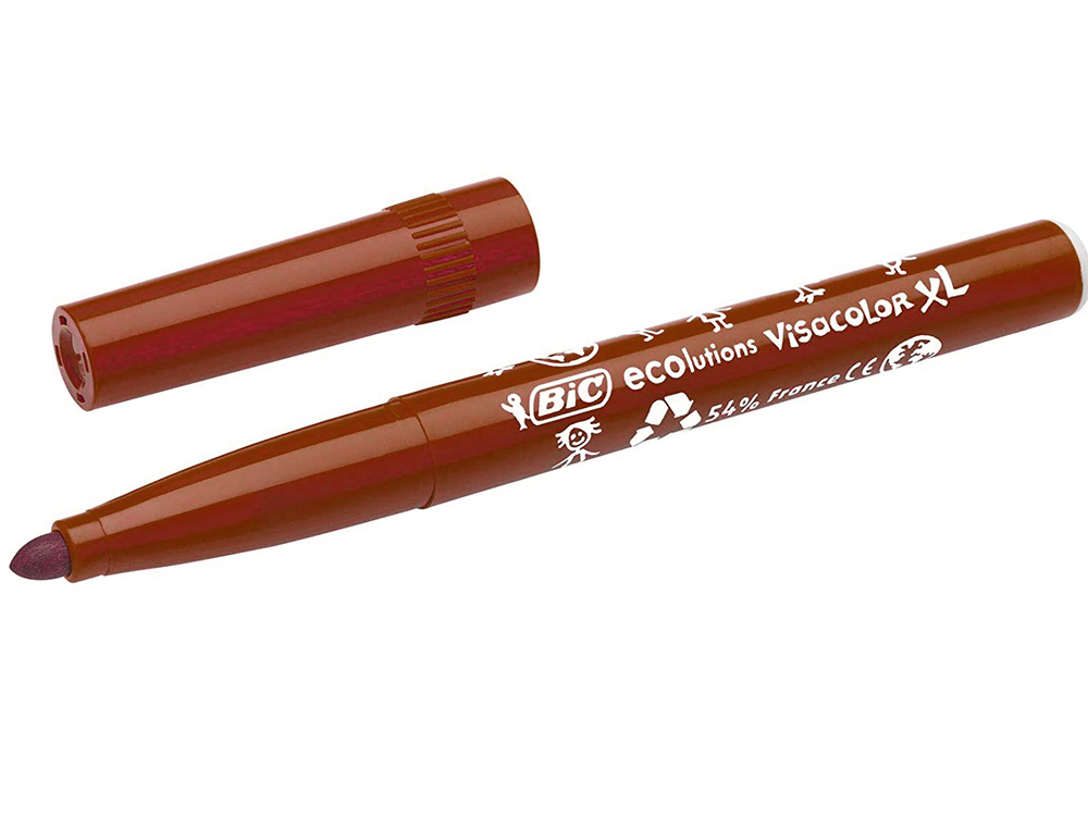FEUTRE BIC KIDS VISACOLOR XL ENCRE LAVABLE POINTE LARGE    BLOQUEE COLORIS BRUN