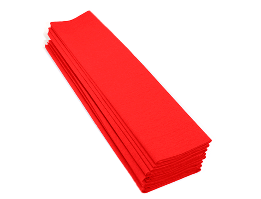 PAPIER CRÉPON CLAIREFONTAINE DENSITÉ CRÊPAGE 60% 40G/M2 50CMX2.5M UNICOLORE ROUGE POCHETTE 10F