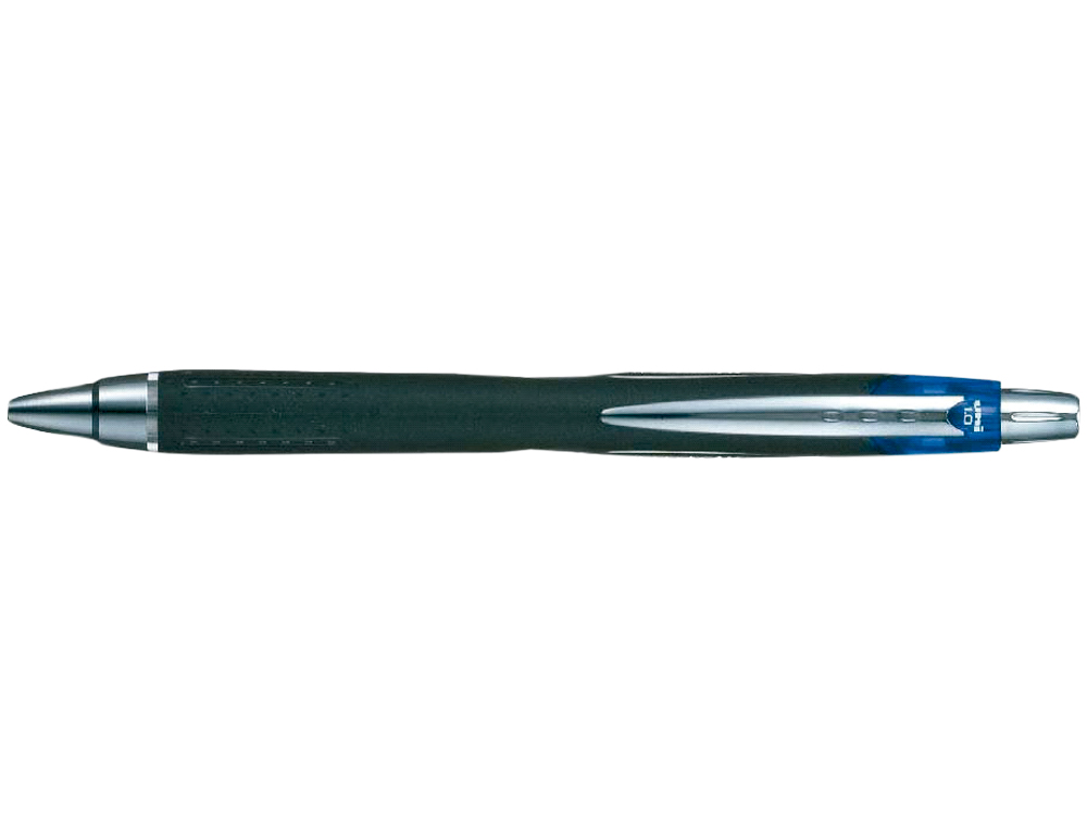 STYLO-BILLE UNIBALL JETSTREAM RT ÉCRITURE MOYENNE 0.8MM ENCRE GEL RÉTRACTABLE GRIP ANTIGLISSE AGRAFE MÉTAL COLORIS BLEU