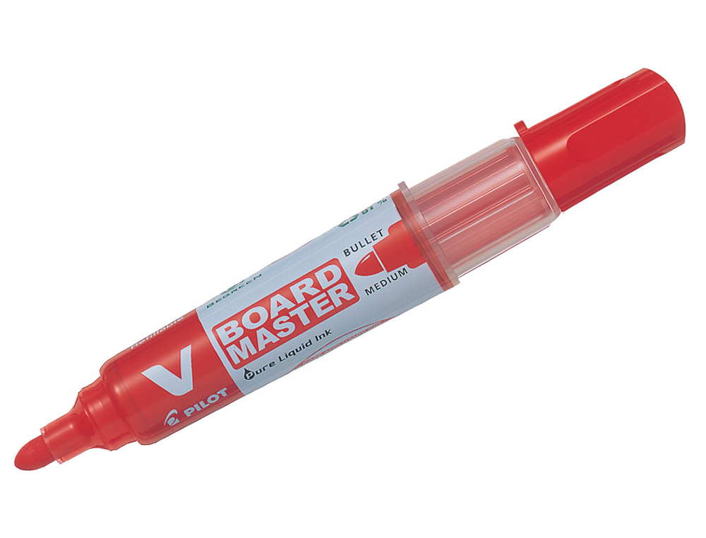 MARQUEUR PILOT V BOARD MASTER RECHARGEABLE POINTE OGIVE TRACÉ 2MM ENCRE LIQUIDE BASE ALCOOL COULEUR VIVE ROUGE