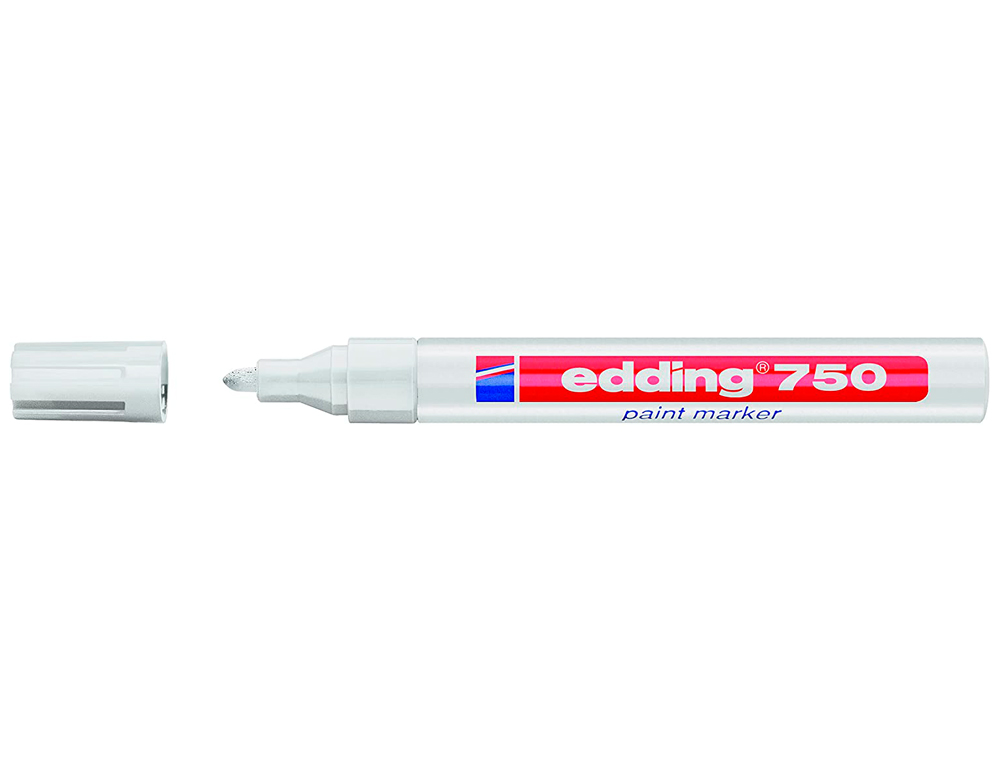 MARQUEUR EDDING PERMANENT PEINTURE E750 POINTE MOYENNE 2/4MM ENCRE LAQUE OPAQUE TOUS SUPPORTS RSISTANT CHALEUR BLANC