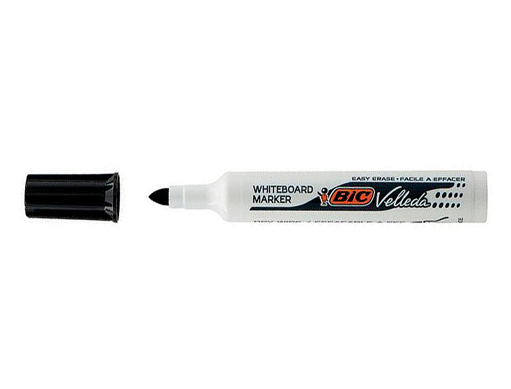 MARQUEUR BIC VELLEDA 1791 EFFAÇABLE POINTE BISEAUTÉE TRACÉ 2/5MM CORPS PLASTIQUE ENCRE CÉTONE NOIR