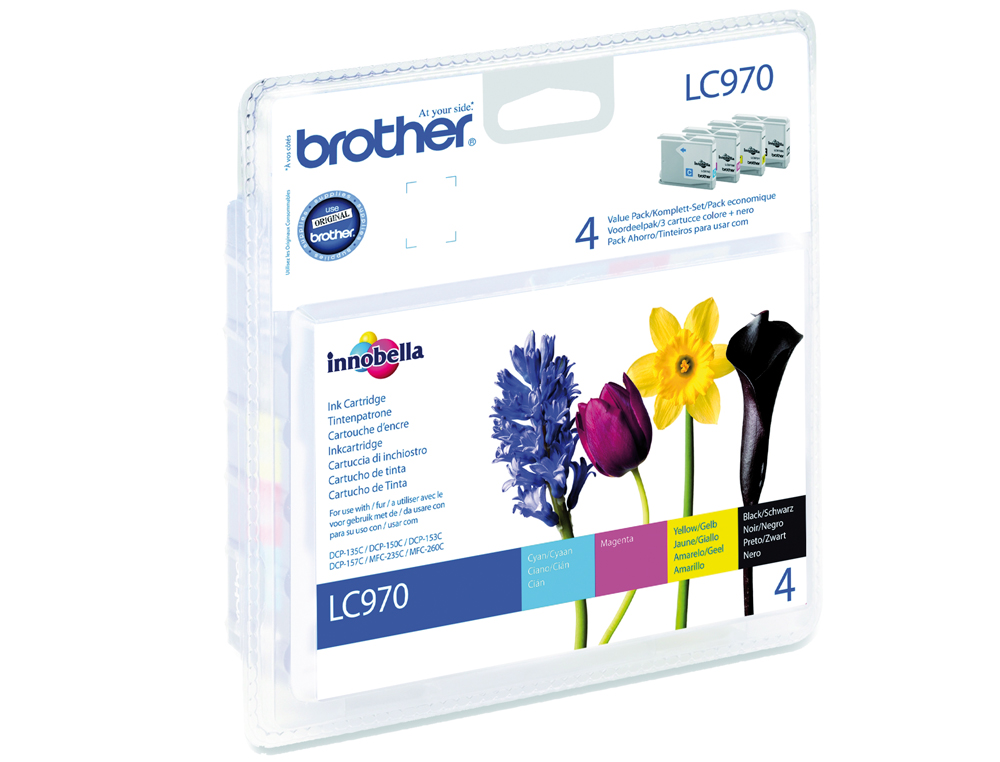 CARTOUCHE BROTHER JET D'ENCRE LC970VALBP PACK 4 ENCRES